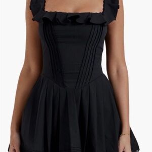 Elegant Black Ruffle Dress
